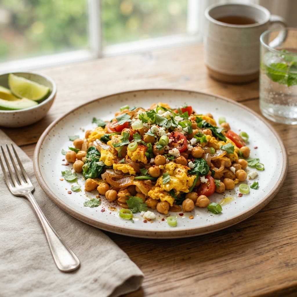 American Style Chana and Egg Scramble