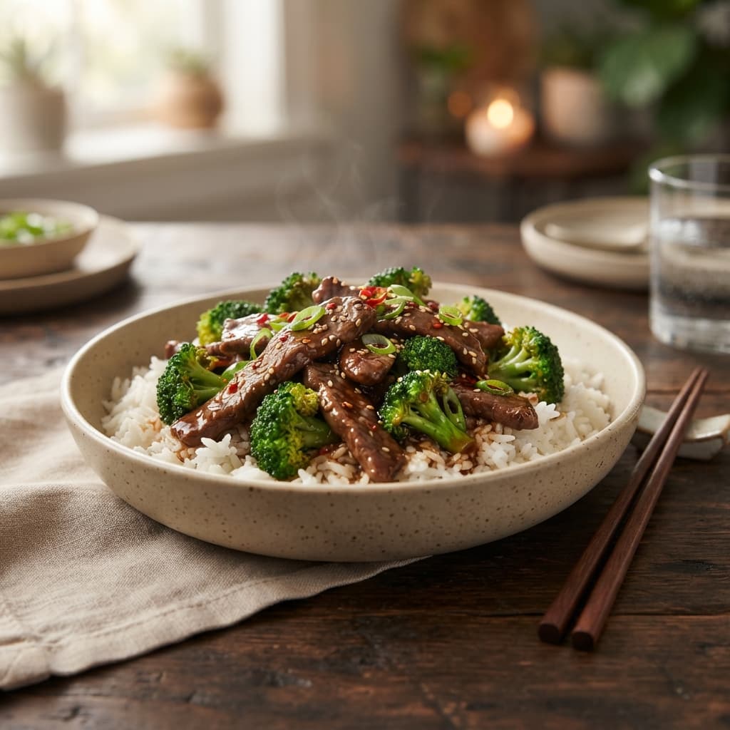 Chinese Beef and Broccoli with Jasmine Rice
