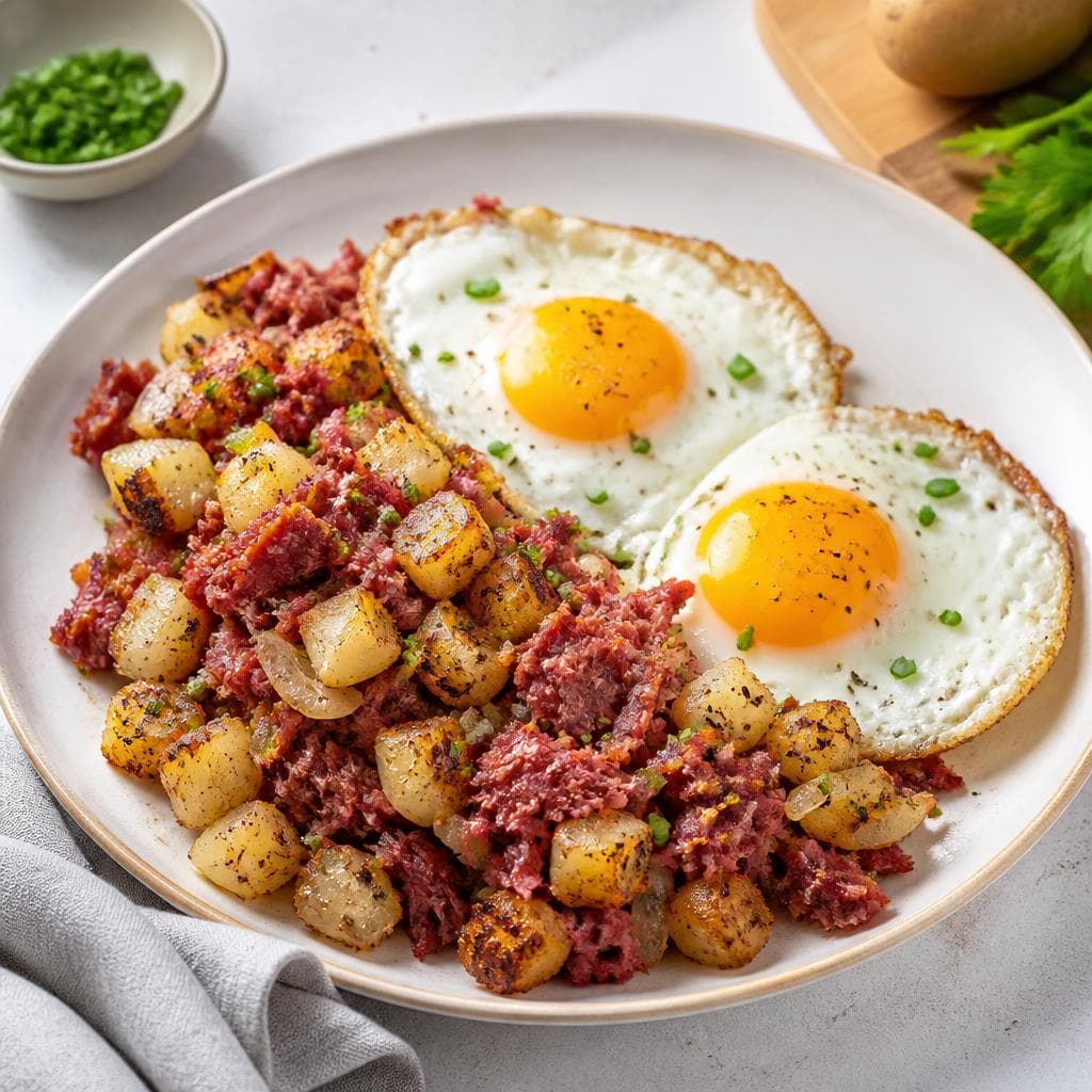 Corned Beef Hash with Fried Eggs