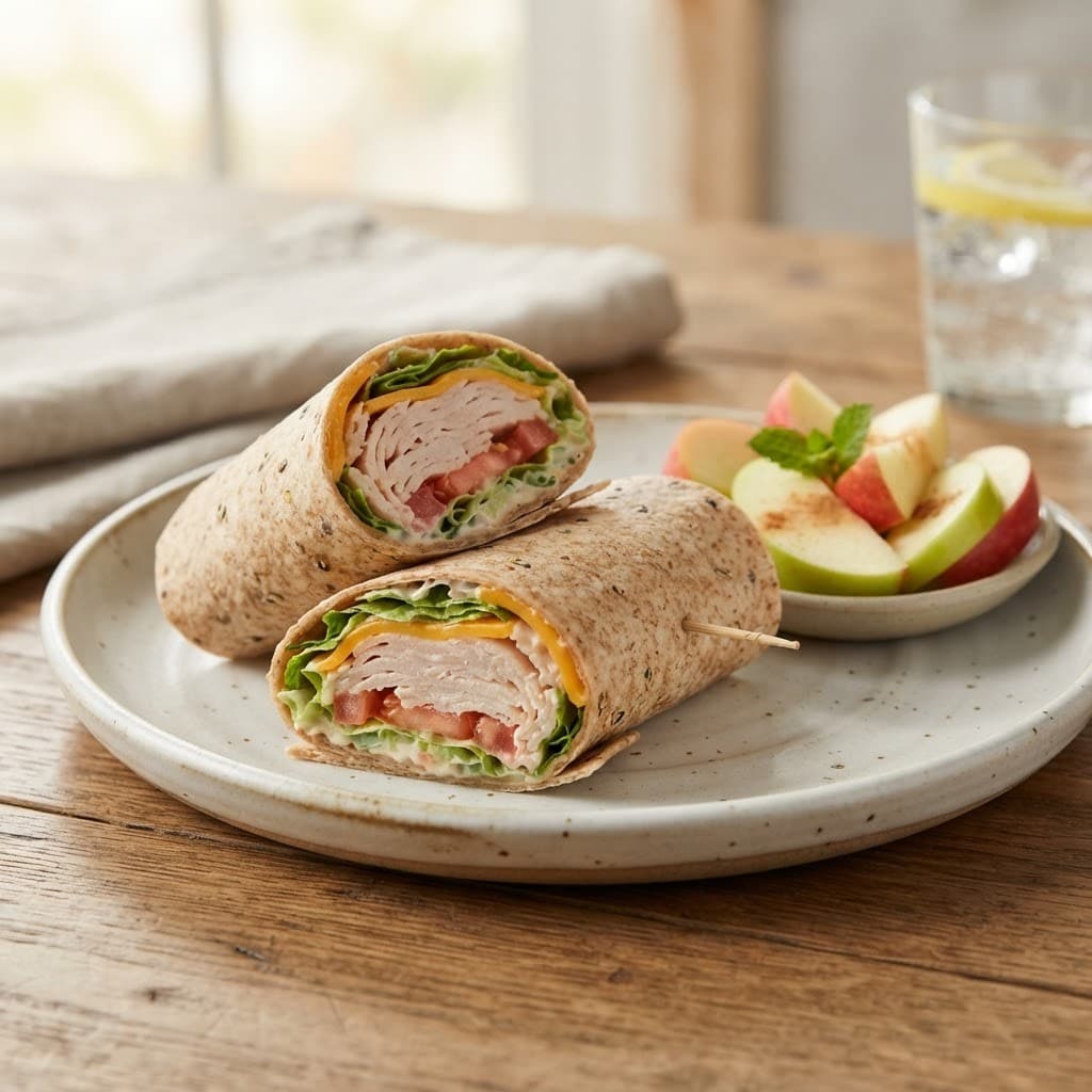 Deli Turkey and Cheddar Whole Wheat Wrap