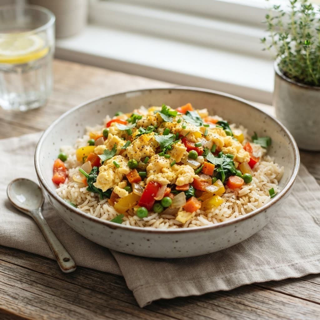 Egg and Vegetable Rice Bowl