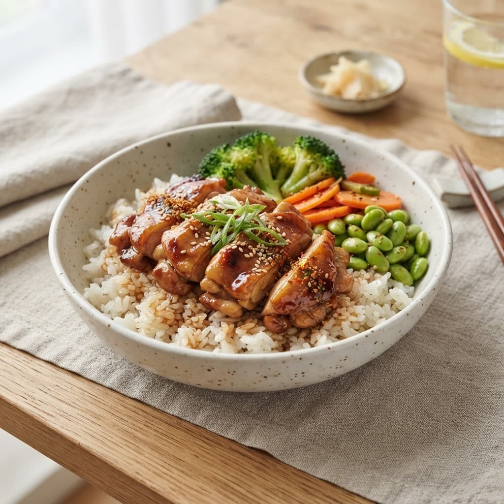 Japanese Teriyaki Chicken with Steamed Rice