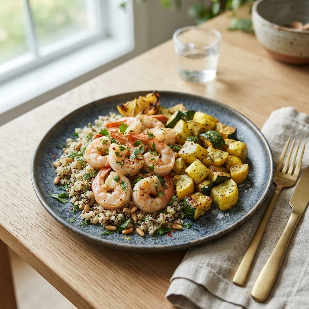 Mediterranean Garlic Herb Shrimp with Quinoa