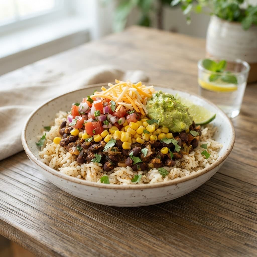 Mexican Black Bean and Rice Burrito Bowl