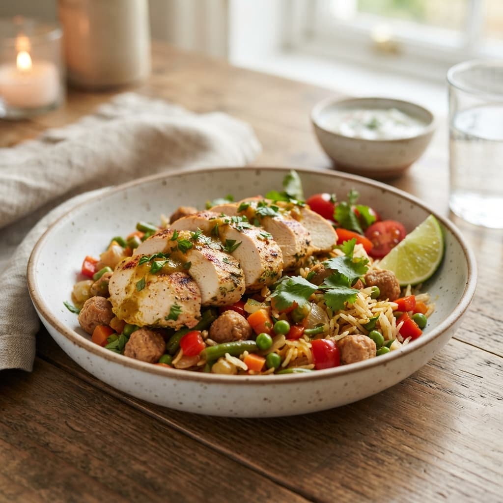 Mild Chicken Breast with Soya Rice