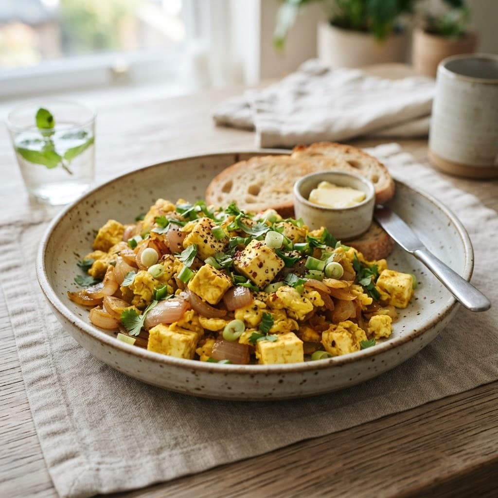 Paneer and Egg Scramble with Onions