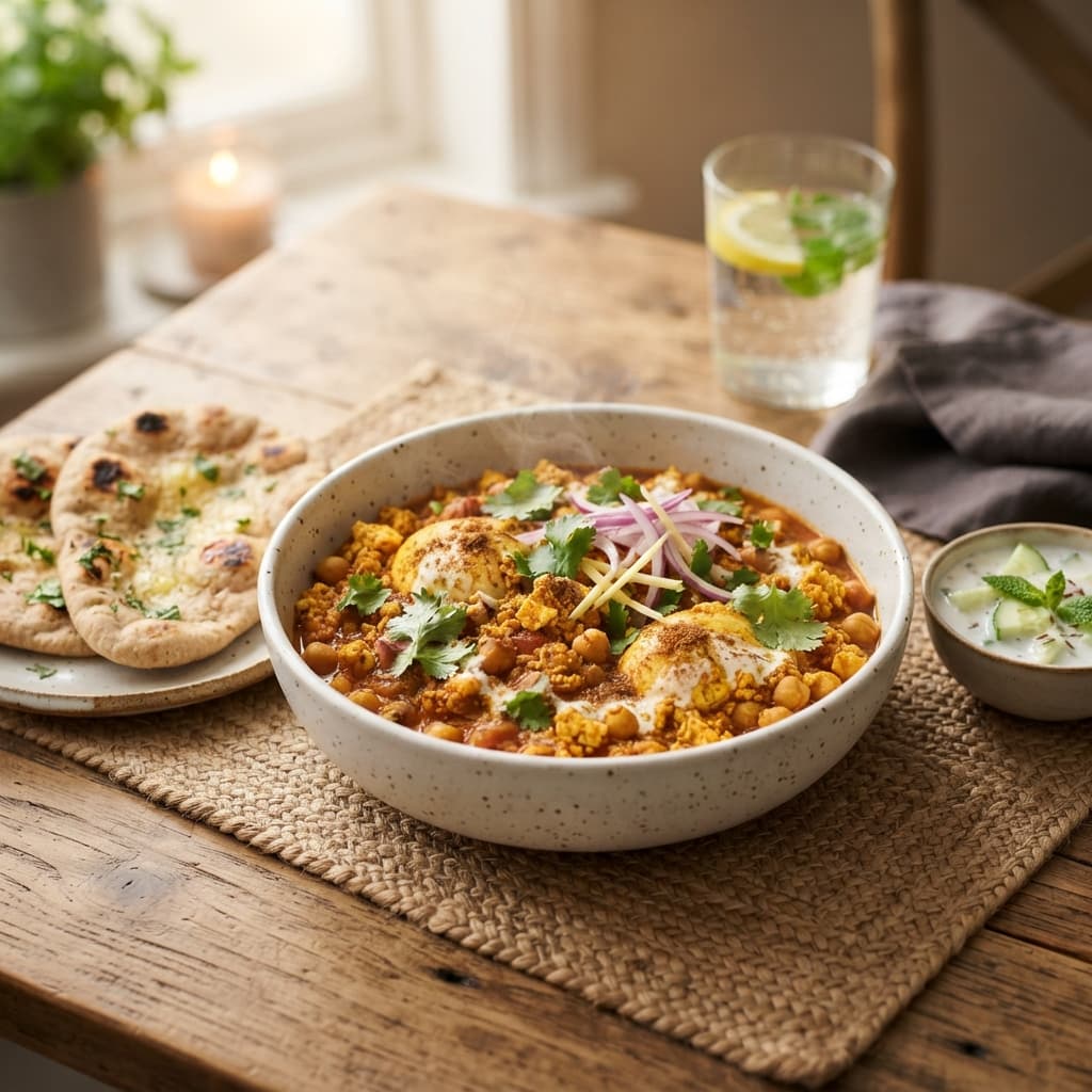 Spiced Paneer and Chana Bhurji Curry
