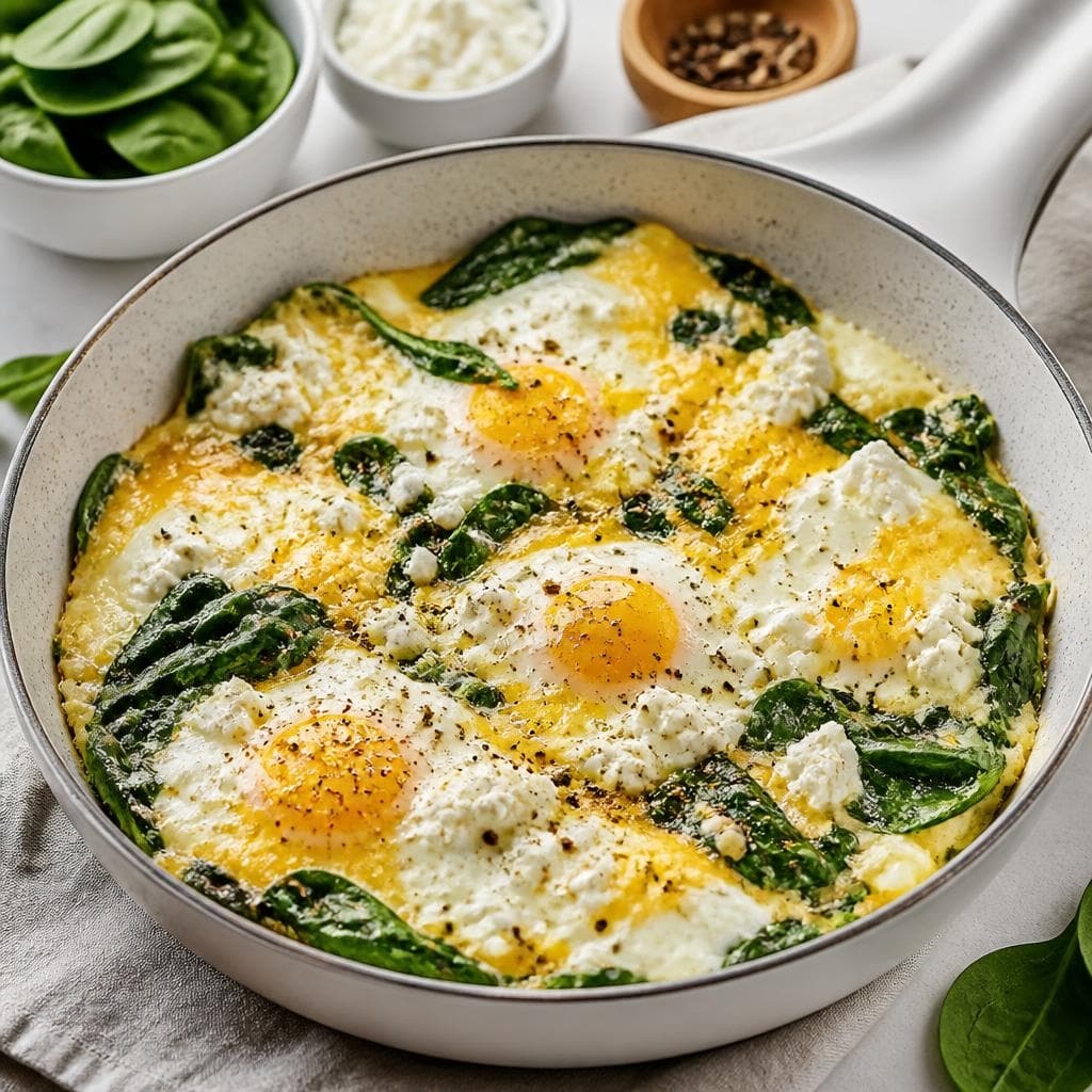 Spinach Egg White and Cottage Cheese Skillet