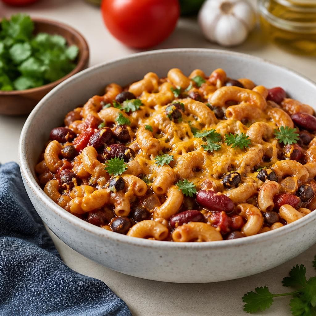 Three Bean Chili Macaroni