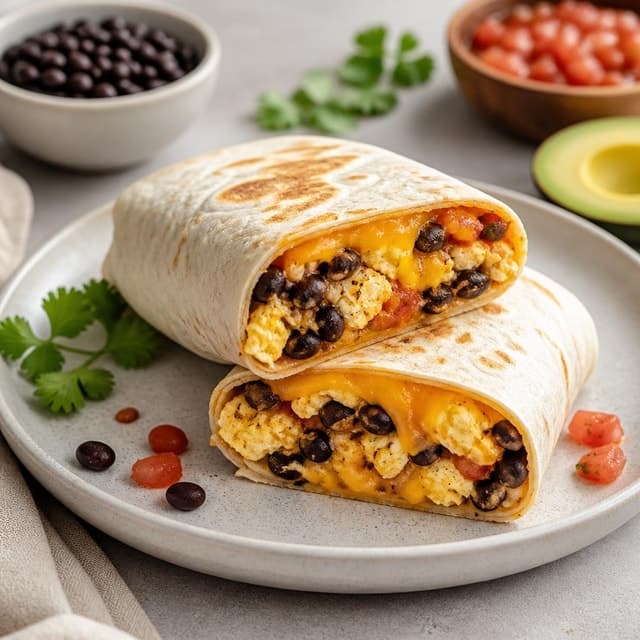 Black Bean and Egg Breakfast Burrito